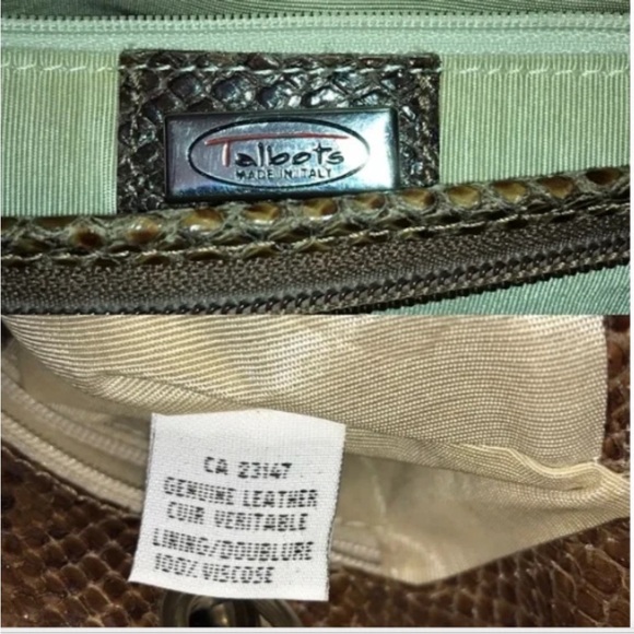 ✨Talbots Elegant Brown Snakeskin Satchel Tote Handbag✨LIKE NEW USED ONCE - Picture 5 of 8
